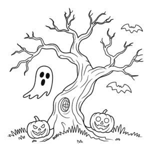 Desenho do Assustador Halloween Adulto para Colorir