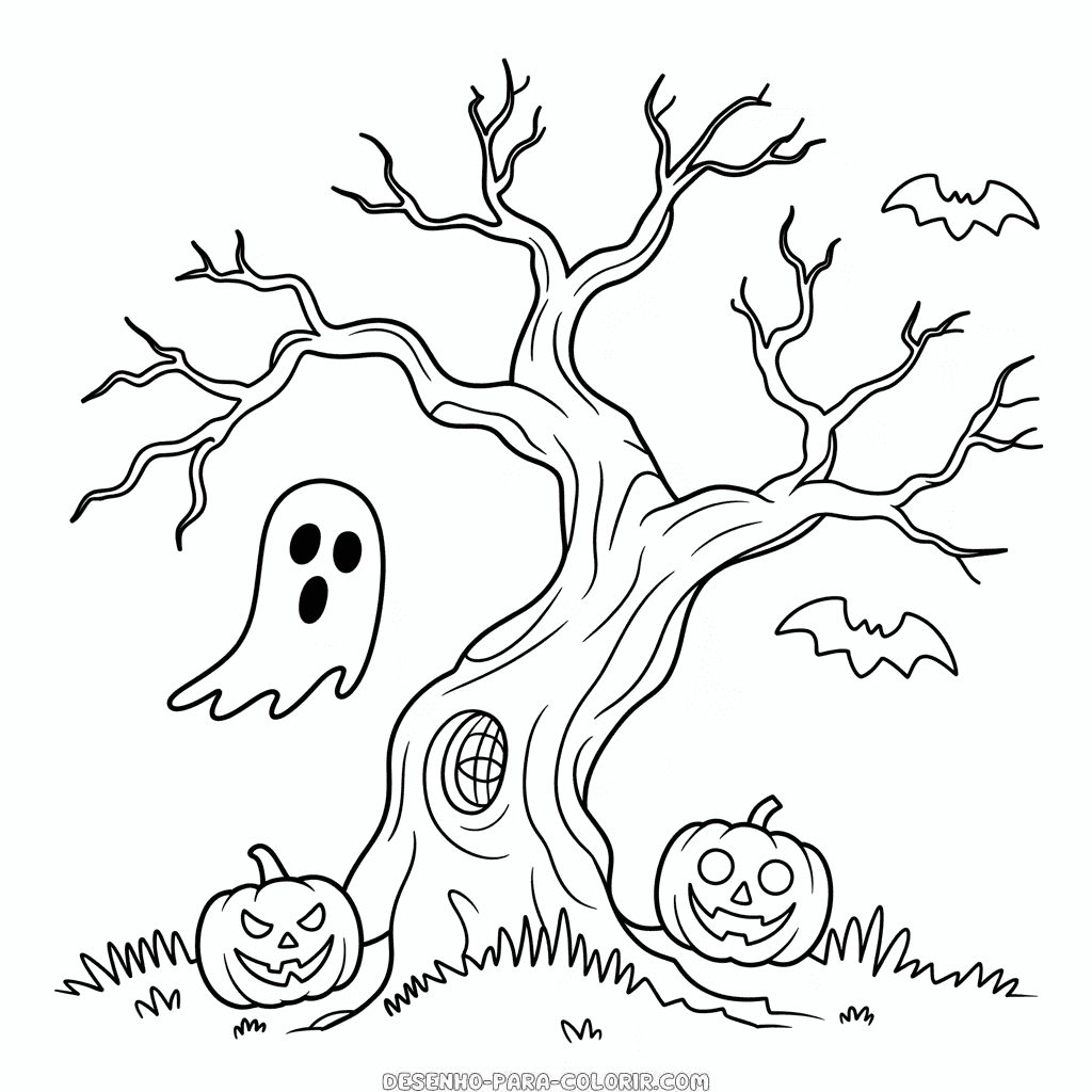 Desenho do Assustador Halloween Adulto para Colorir