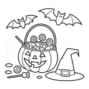 Desenho do Balde de Halloween para Colorir