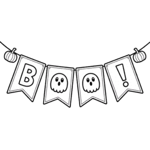 Desenho do Banner de Halloween para Colorir