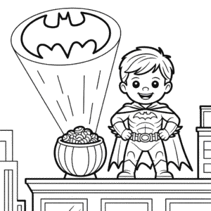 Desenho do Batman de Halloween para Colorir