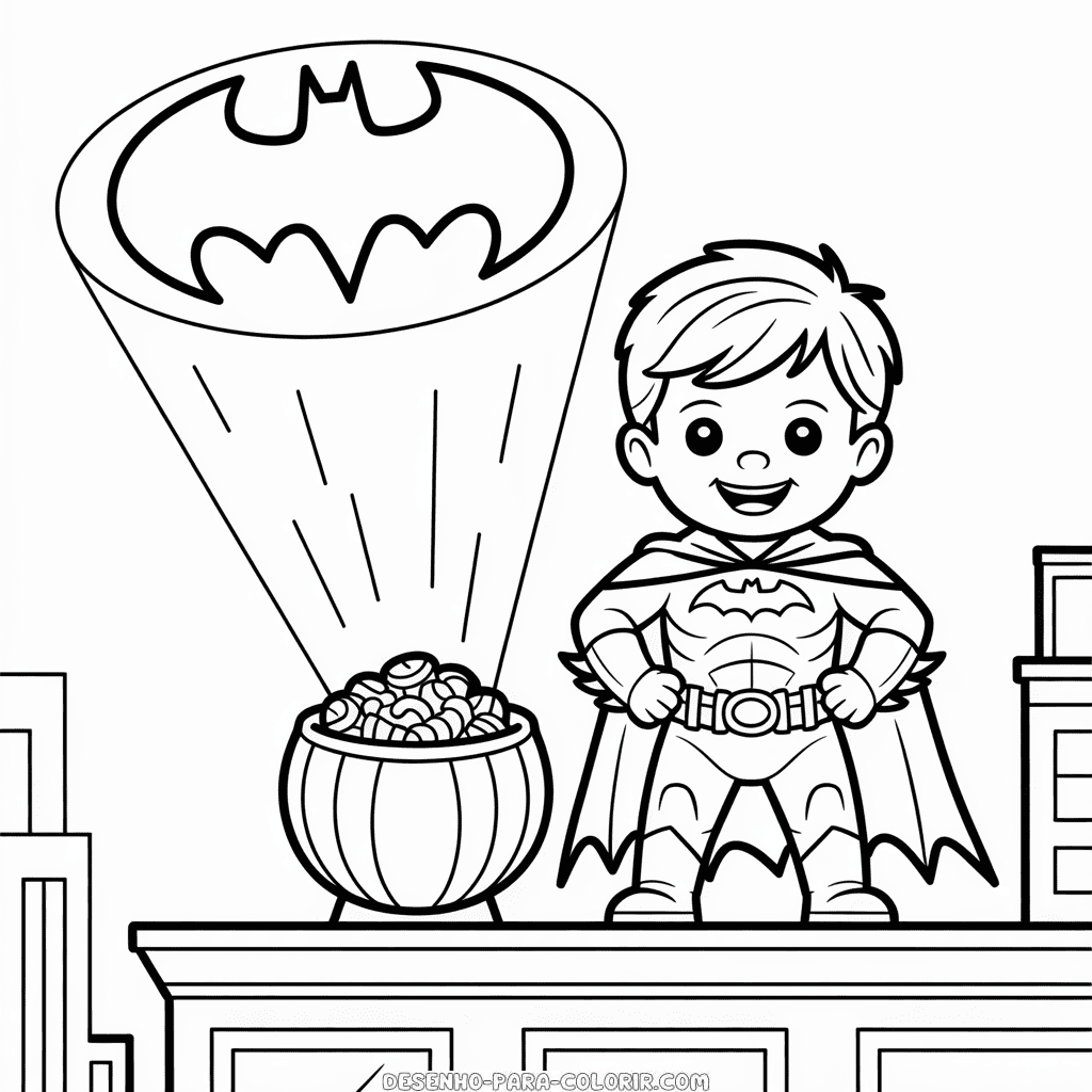 Desenho do Batman de Halloween para Colorir