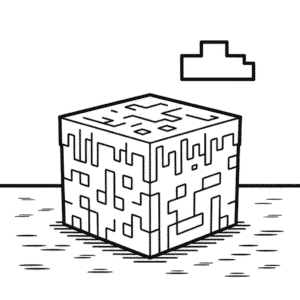 Desenho do Bloco Minecraft para Colorir