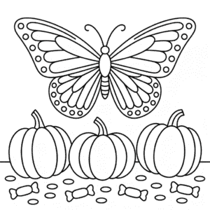 Desenho do Borboleta de Halloween para Colorir