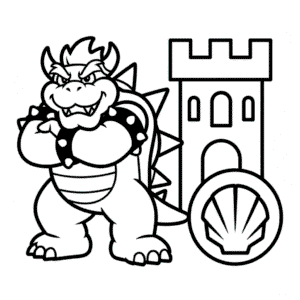 Desenho do Bowser do Super Mario para Colorir