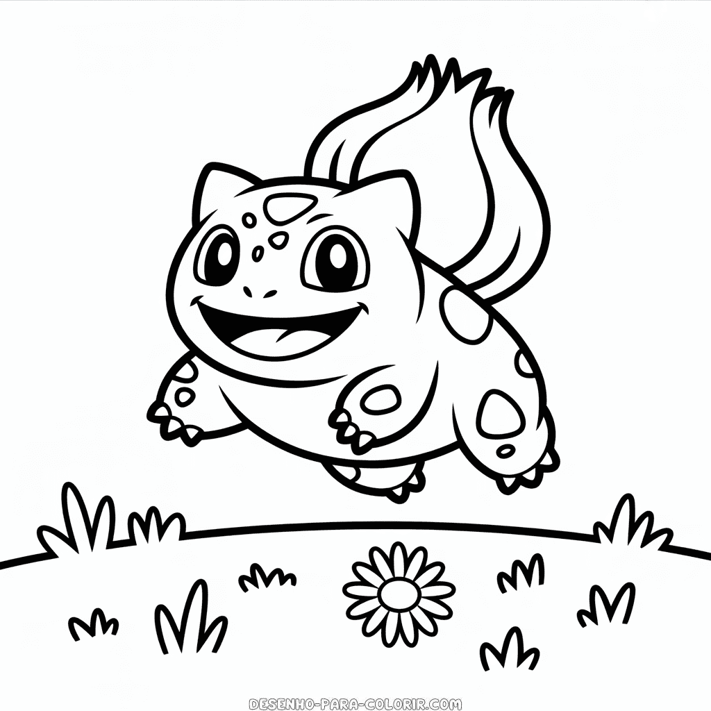 Desenho do Bulbasaur Feliz para Colorir