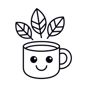 Desenho do Café de Outono para Colorir