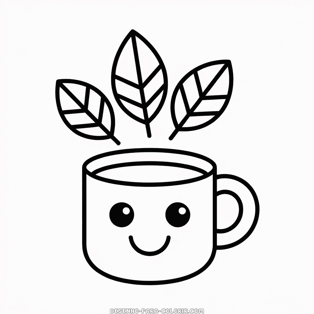 Desenho do Café de Outono para Colorir