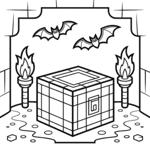 Desenho do Calabouço Minecraft para Colorir