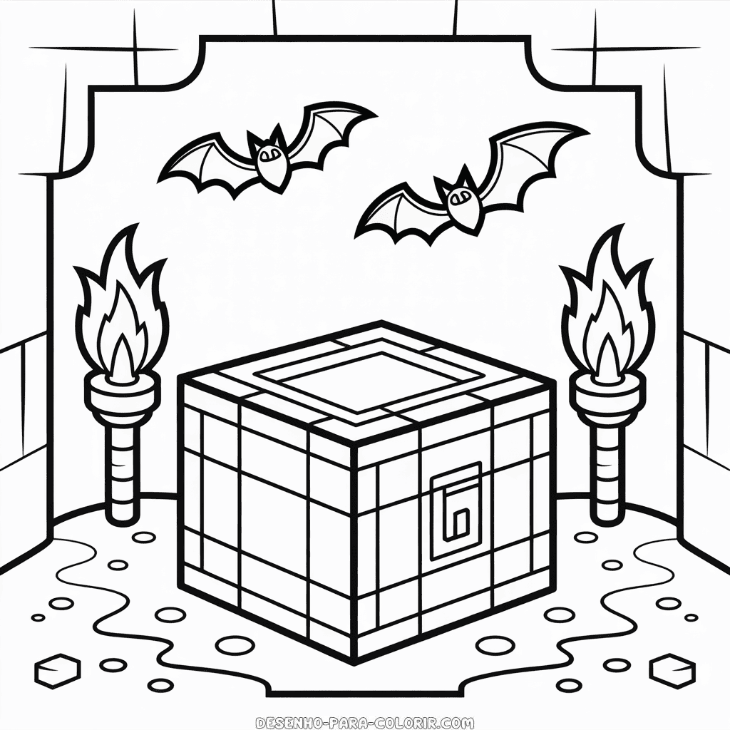 Desenho do Calabouço Minecraft para Colorir
