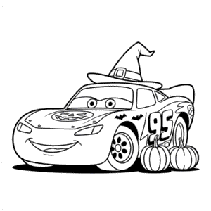 Desenho do Carro Halloween da Disney para Colorir