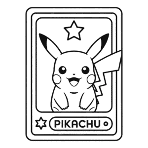 Desenho do Cartão do Pikachu para Colorir