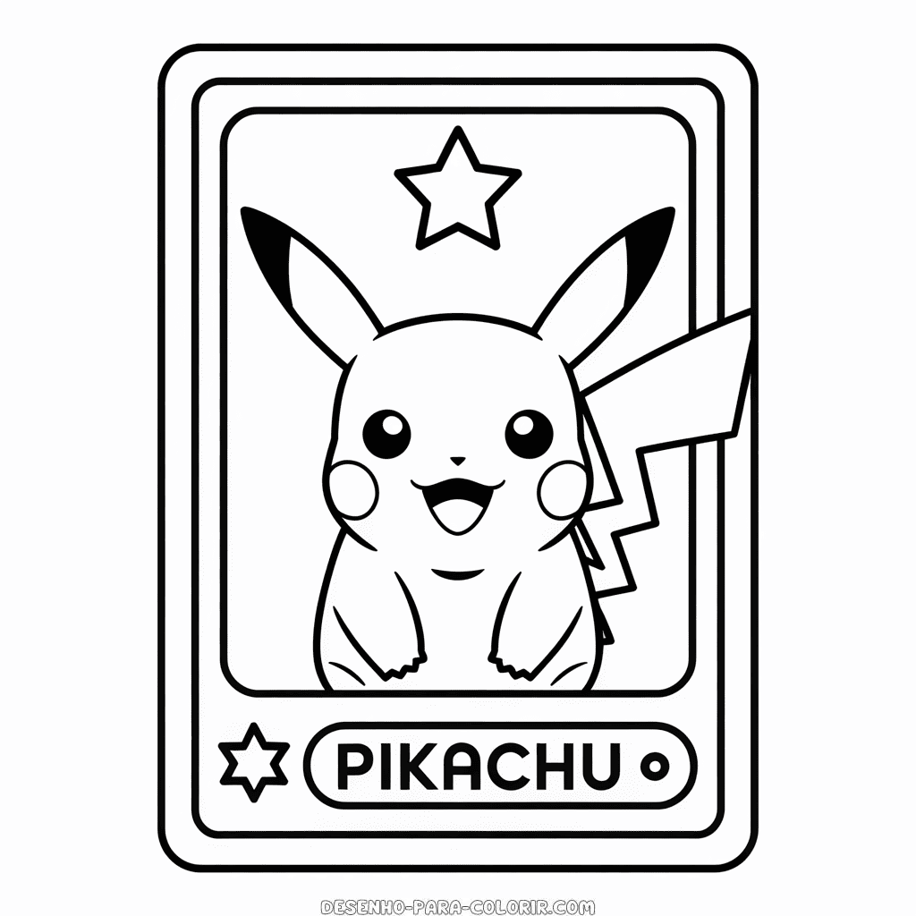 Desenho do Cartão do Pikachu para Colorir