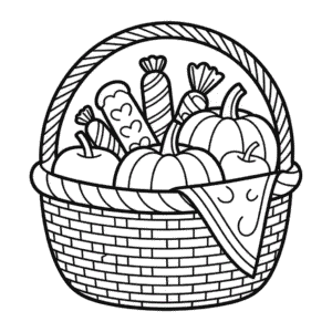 Desenho do Cesto de Halloween para Colorir
