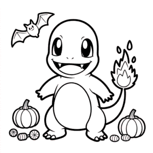 Desenho do Charmander de Halloween para Colorir