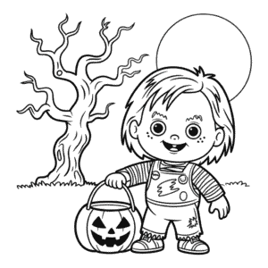 Desenho do Chucky Halloween para Colorir