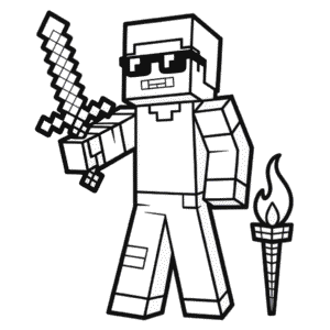 Desenho do Cool Minecraft para Colorir