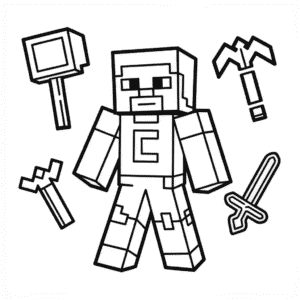 Desenho do Craftee Minecraft para Colorir
