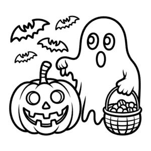 Desenho do Desenho Animado de Halloween para Colorir