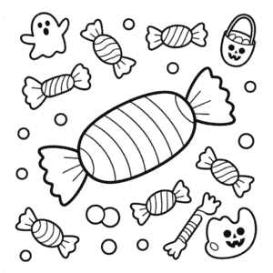 Desenho do Doce de Halloween para Colorir
