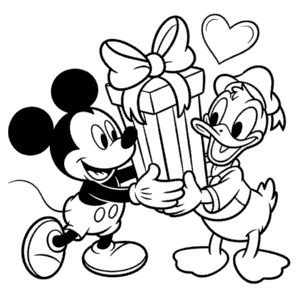 Desenho do Donald e Mickey para Colorir