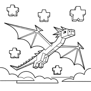 Desenho do Ender Dragon do Minecraft para Colorir