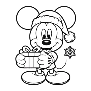 Desenho do Feliz Natal do Mickey Mouse para Colorir