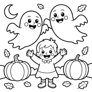 Desenho do Fofo Feliz Halloween para Colorir