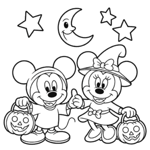 Desenho do Fofo Halloween da Disney para Colorir