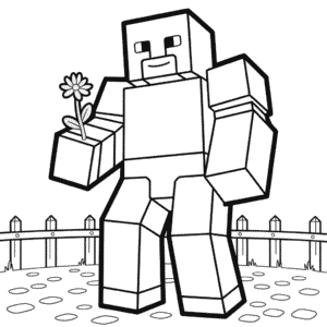 Desenho do Golem Minecraft para Colorir