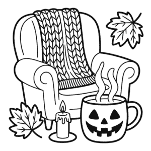 Desenho do Halloween Aconchegante para Colorir