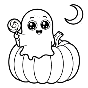 Desenho do Halloween Chibi para Colorir