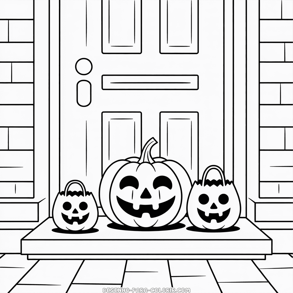 Desenho do Halloween Fácil para Adultos para Colorir