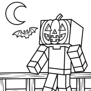Desenho do Halloween Minecraft para Colorir