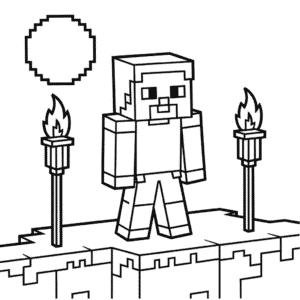 Desenho do Herobrine Minecraft para Colorir