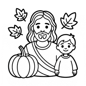 Desenho do Jesus de Outono para Colorir