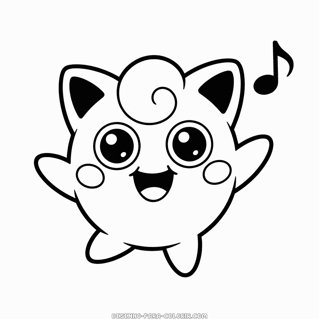 Desenho do Jigglypuff Feliz para Colorir