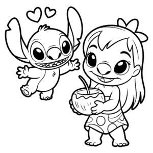 Desenho do Lilo e Stitch para Colorir