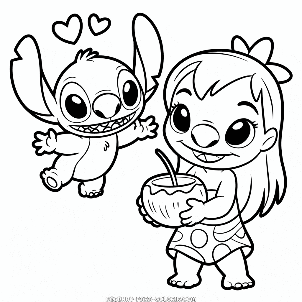 Desenho do Lilo e Stitch para Colorir