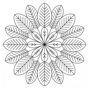 Desenho do Mandala de Outono para Colorir