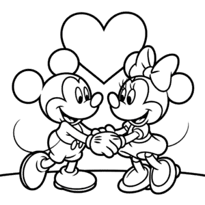 Desenho do Mickey e Minnie Fofinhos para Colorir