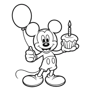Desenho do Mickey Mouse Aniversariante para Colorir