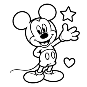 Desenho do Mickey Mouse Fácil para Colorir