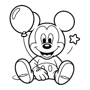 Desenho do Mickey Mouse Fofo para Colorir