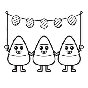 Desenho do Milho de Doces do Halloween para Colorir