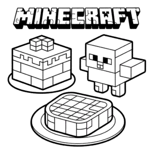 Desenho do Minecraft de Comida para Colorir