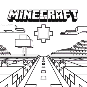Desenho do Minecraft em Página Inteira para Colorir