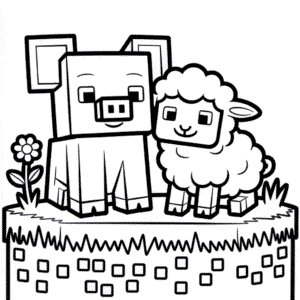 Desenho do Minecraft Fofo para Colorir