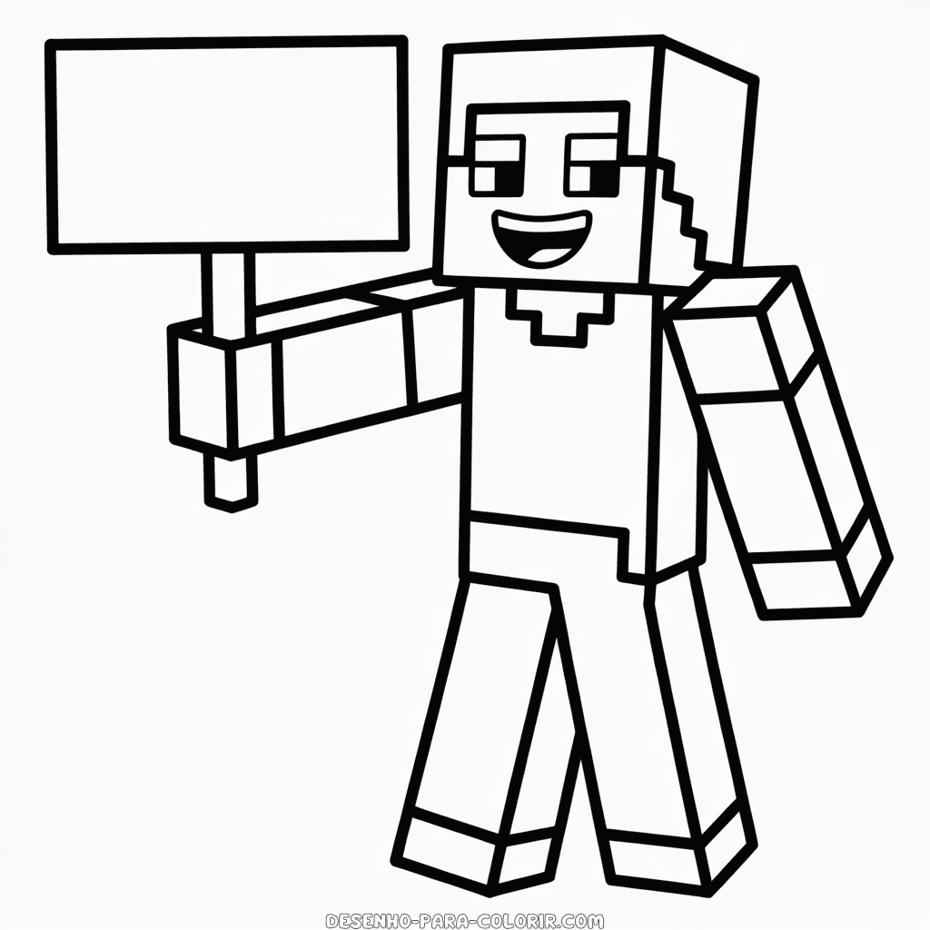 Desenho do Minecraft Grátis para Colorir