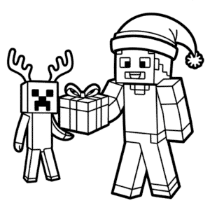 Desenho do Minecraft Natal para Colorir